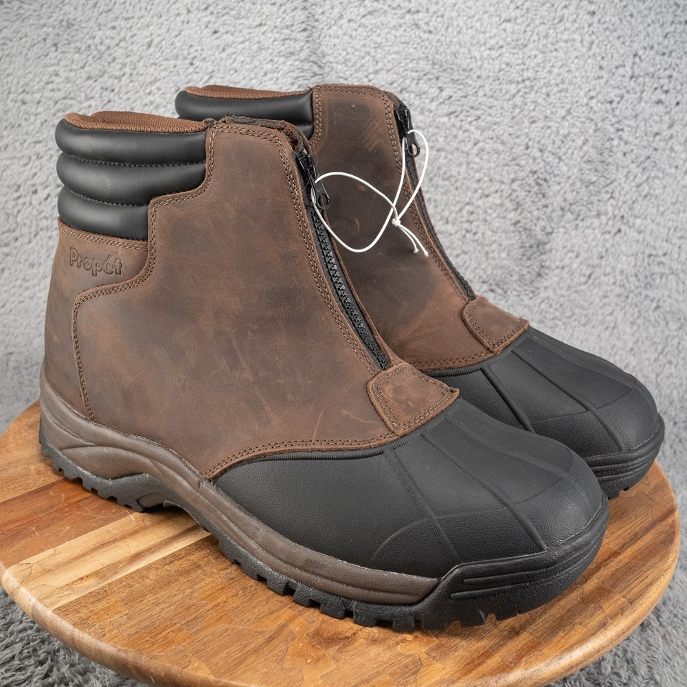 Propet Mens Blizzard Ankle Zip Boot Brown/Black Size 13 XX(5E)- New No Box